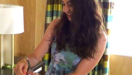 Raina - Handcuffed and Shackled in Her Dress n Socks (AVI)