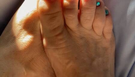 Watch as I Gracefully Enjoy Touching My Highly Arched Feet with my Beautifully Manicure Fingers