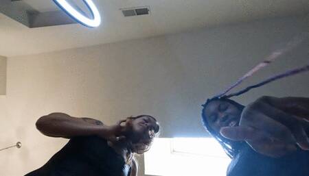 Sexy Giantesses Give their tiny pet Lap Dances POV 1080 smaller