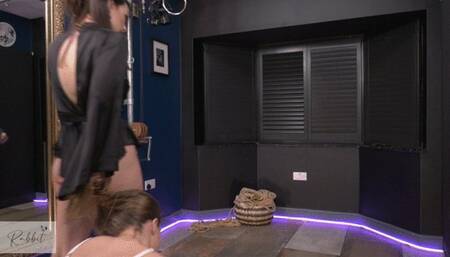 A sensual shibari smothering