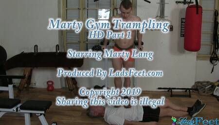 Marty Trampling In The Gym Wearing Trainers Socks and Barefoot HD Full VIdeo 33 Mins