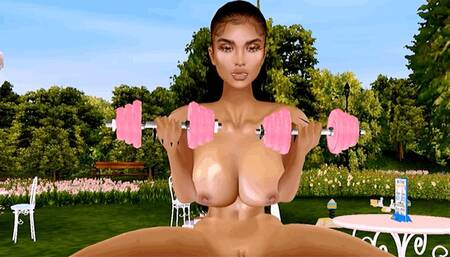 Naked public workout! (mov)