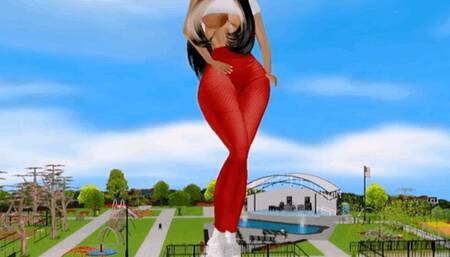 Giantess in the Public Park! (wmv)