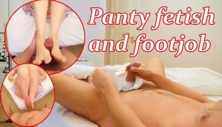 Smelled his wife's panties. And fucked her in the mouth. But footjob was better