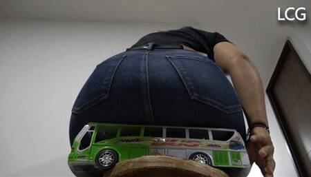 Guest Laughing Destroying Green Bus