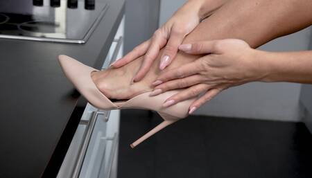 Dominika c in the kitchen with favoutire shoes :-)