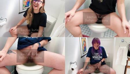 BellatrixSweets and KactusKutie watch each other pee