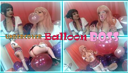 Undercover Balloon Boss - Bubblegum blowing and Looner Popping with Jacquelyn Velvets and Kat Van Wylder in 1080p