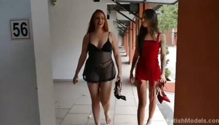Maisa Pravo And Sabinne: Wanna Bust Your Creamy Load? Spit Shine Our Big Dirty Feet (Part 1)