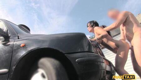 Sexy masseuse gets fucked on car bonnet
