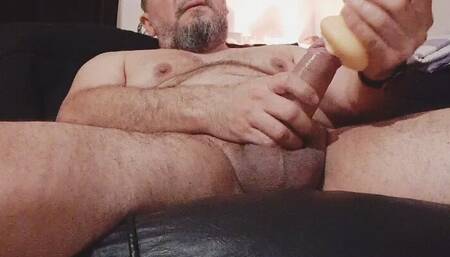 jerking off with masturbation toy
