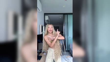 Emma Thai Teasing and Dancing in Green Bra