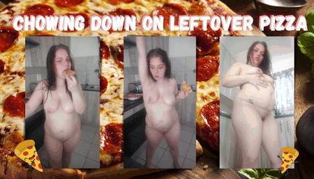 Chowing Down on Leftover Pizza