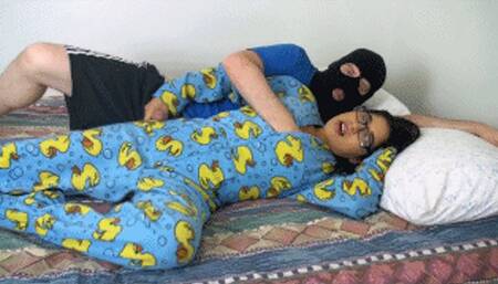 eRica gets touched and strokes a cock in her onesie!