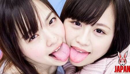 Exquisite Lesbian POV French Kisses and Saliva Play in POV with Yukari Miyazawa & Moe Hazuki