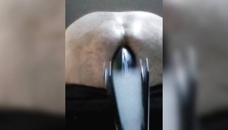 13 Inch Dildo Pounding a Hairy Ass