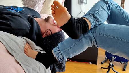 Toeless socks deep foot gagging after autumn weekend