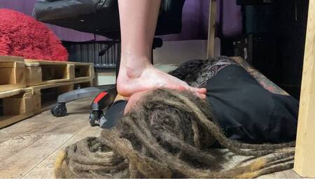 Face as a footstool, ignore and face trampling with My divine bare feet