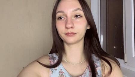 Sucking the dildo and sticking it in my ass