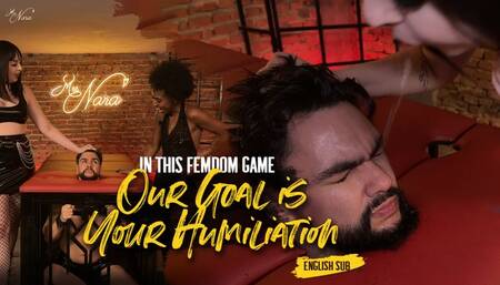 Nara and Dandara humiliate a sub in a face slapping game (720 EN-sub)