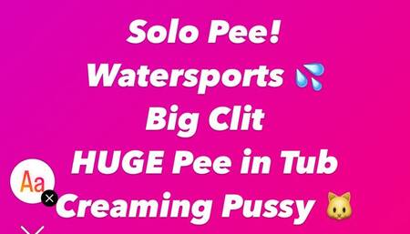 Solo Peeing in Shower - 2 Video Compilation - Big Clit, Golden Strong Stream - WaterSports