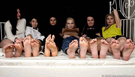 Wall of 12 bare soles, beautiful and ugly, ranging in age from 18 to 50 (Part 1 of 6)