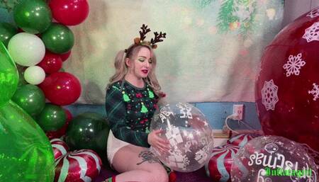 Silly Diaper Girl Xmas Balloon Fun
