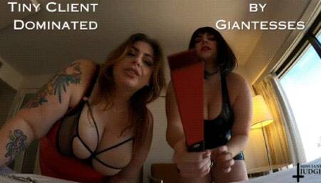 Tiny Client Dominated by Giantesses VR360 - A BDSM Fantasy featuring Megan Daw and Jane Judge with Tiny Man POV with Restraints, Cages, BBW Ass and Boobs in Shiny Dresses Double Female Domination