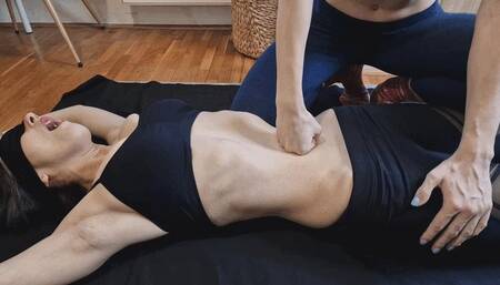 Belly punching and belly button poking