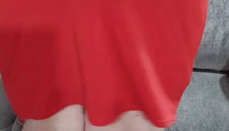 Red Dress Big Ass Foot Teases