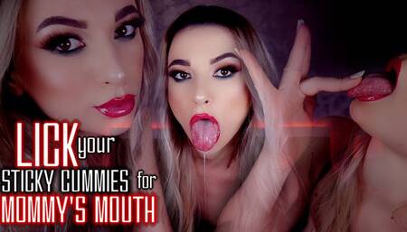Lick Your Sticky Cummies For Step-Mommy’s Mouth