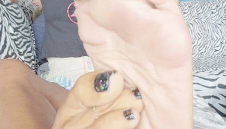 Bare Foot Footsie on couch