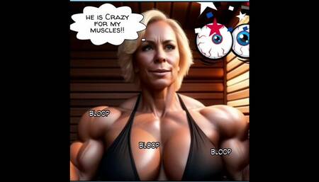 Muscle MILF at the Sauna