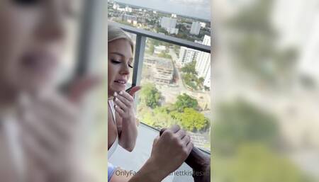 ScarlettKissesXO Balcony Blowjob Sex Tape Video Leaked