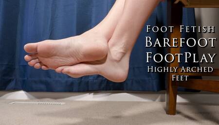 Foot Fetish Barefoot Footplay Highly Arched Feet Side View - Kylie Jacobsx - MP4 1080p HD