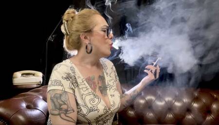 CIGAR - Smoke rings, Dangling, Nose exhales, Long drag, Natural Long nails, red lipstick- Customized no names mentioned