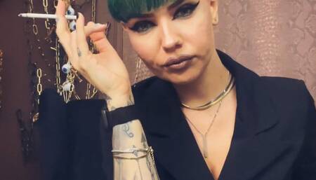 One of my firsts clips, green haired with no audio, SMOKING!