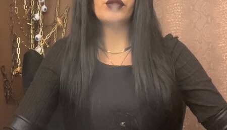 P1 of gloved Miss smoking