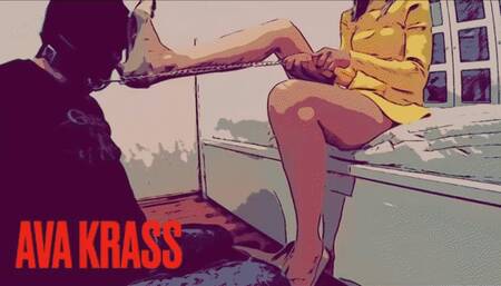 I shove my feet down his throat He's choking on my feet Ahahaahahah