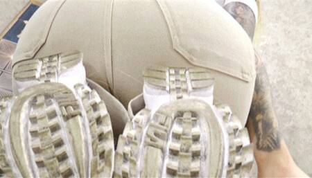 Shoe soles full of dirt