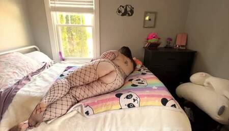 BBW ass focused JOI in fishnets