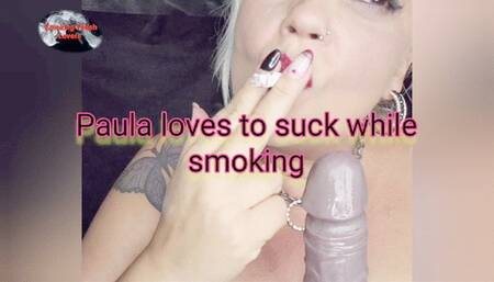 Paula loves to suck while smoking - PSS014