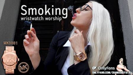 Smoking Marlboro Red 100 & Wristwatch Worship MK5661 Michael Kors MP4 720p SD