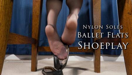 Nylon Soles Footplay Ballet Flats Shoeplay Pantyhose Under Chair - Kylie Jacobsx - WMV 1080p HD