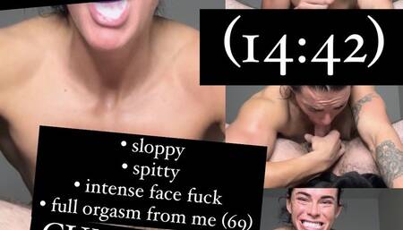 Cum Swallow Face Fuck • 69 • Orgasm • Blow Job • Spit • Intense