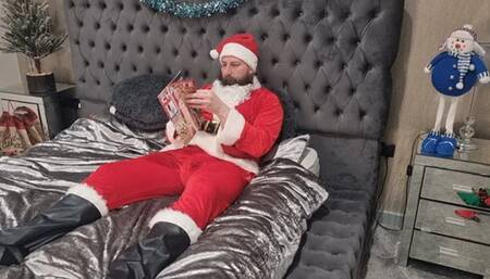 Santas Top Shelf Elf Magazine Girl Gives Him A Show
