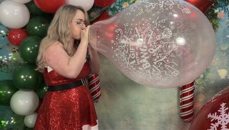 Sexy Mrs Claus Big Balloons Blow To Pop Show