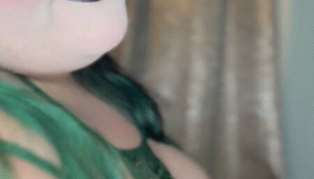 Clown shows off large rubber chicken and new lingerie