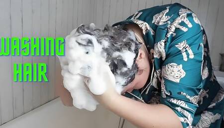 washing hair shampoo