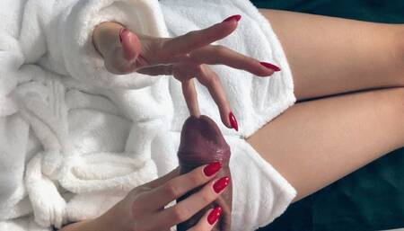 PEEHOLE PLAY HANDJOB WITH LONG RED NAILS (1080p mp4)